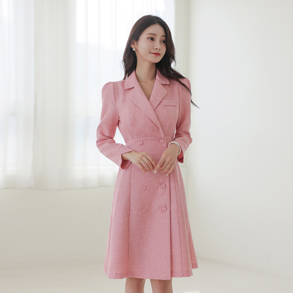 Spring Tweed Wrap Style Flared Dress(Mini&Midi)