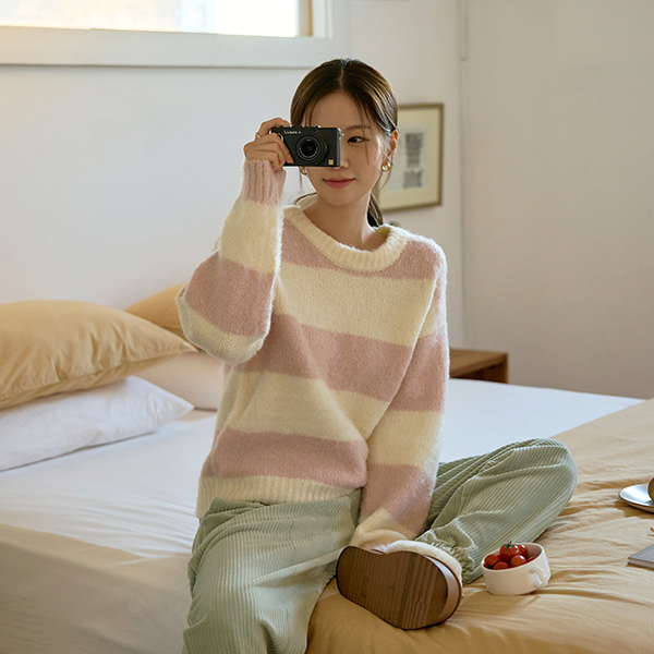 Cotton Candy Stripe Soft Wool Knit