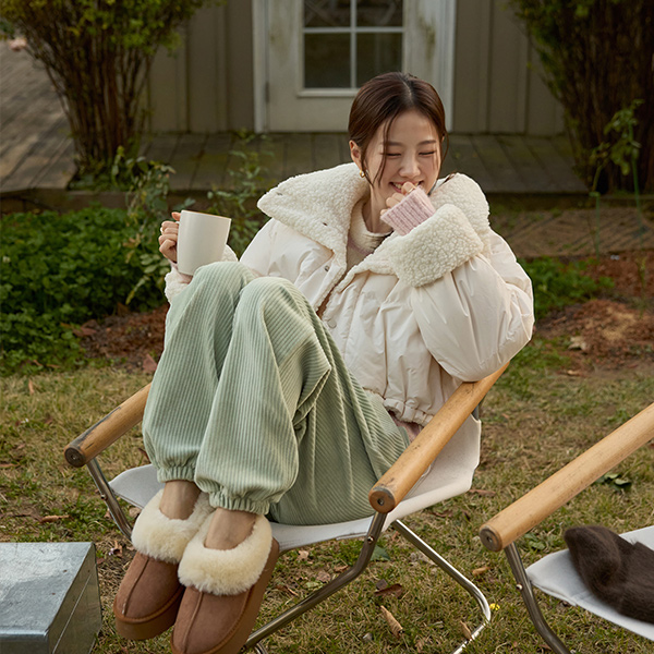 Velour Macaron Color Banding Jogger Easy Pants