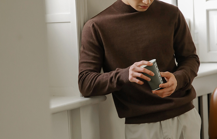 [HOMME] Daily Cashmere Biscos Half-Neck Knit