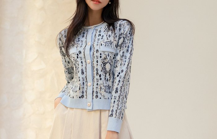 Graceful Patterns Point Knit Cardigan