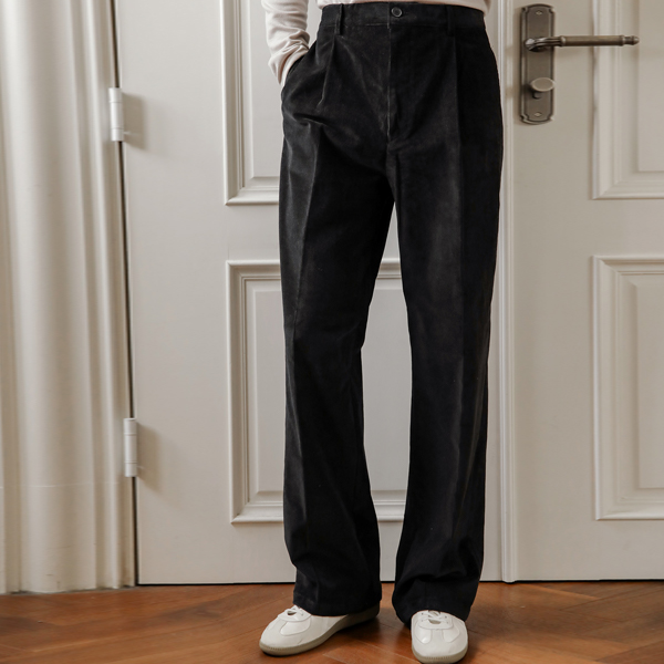 [HOMME] Corduroy One Pintuck Wide Slacks