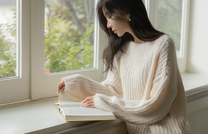 Barbie slender Boat Neck Wool&Alpaca Knit
