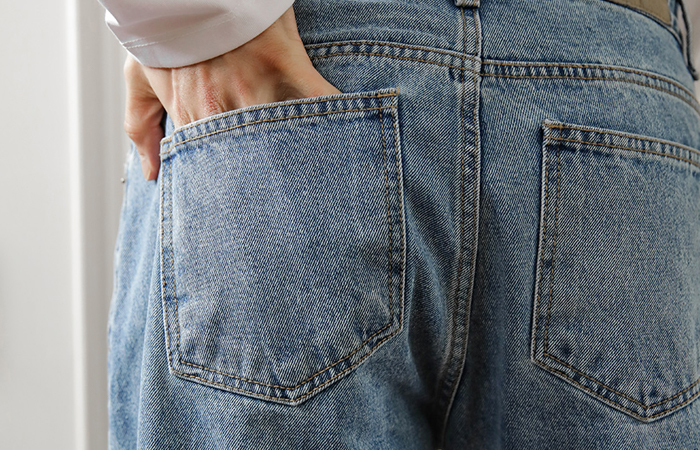 [HOMME] primium Indigo Semi- Wide Denim Pants