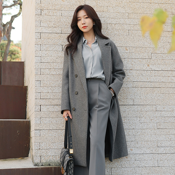 Chic Mood Double-button Wool Long Coat