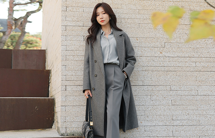 Chic Mood Double-button Wool Long Coat