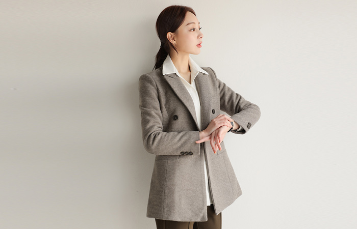 Double-button Wool Harp Coat(quilted lining)