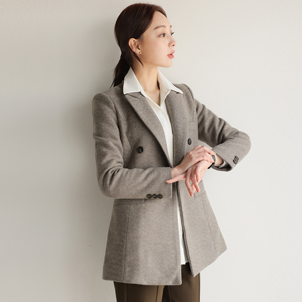 Double-button Wool Harp Coat(quilted lining)