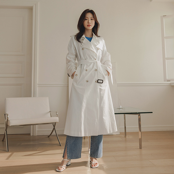 Pastel Color Cotton Trench Coat