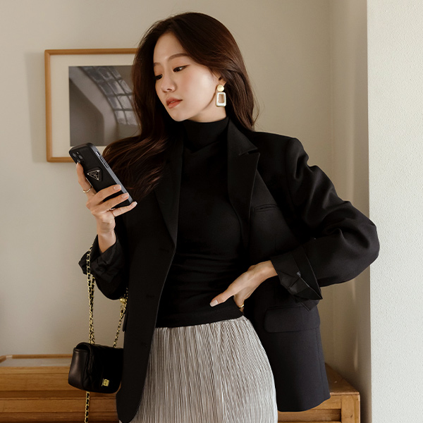 High Quality Tencel Tailored Collar Jacket