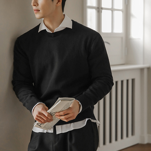 [HOMME] Daily Cashmere Biscos Raund neck Signature Knit