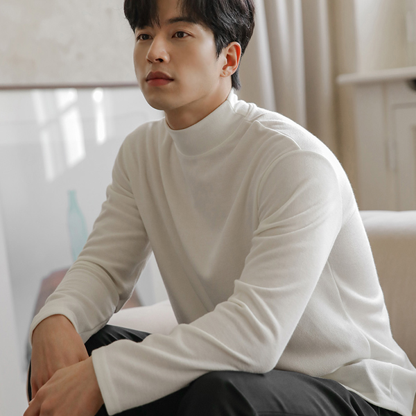 [HOMME] primium Half-Neck Knit T-shirt