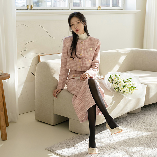 Holly Spangle Tweed H-line Skirt