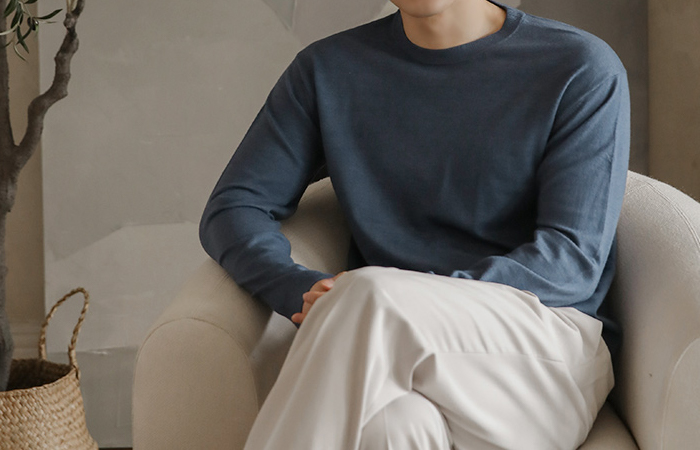 [HOMME] Daily Silket Raund neck Tight Knit