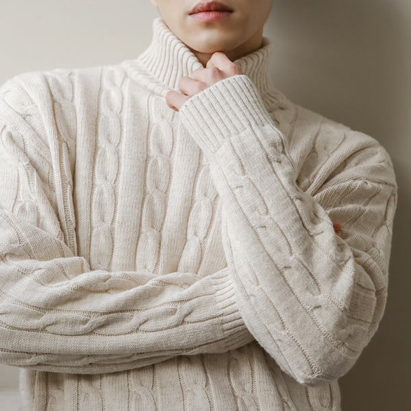 [HOMME] Soft Cable Turtleneck Knit