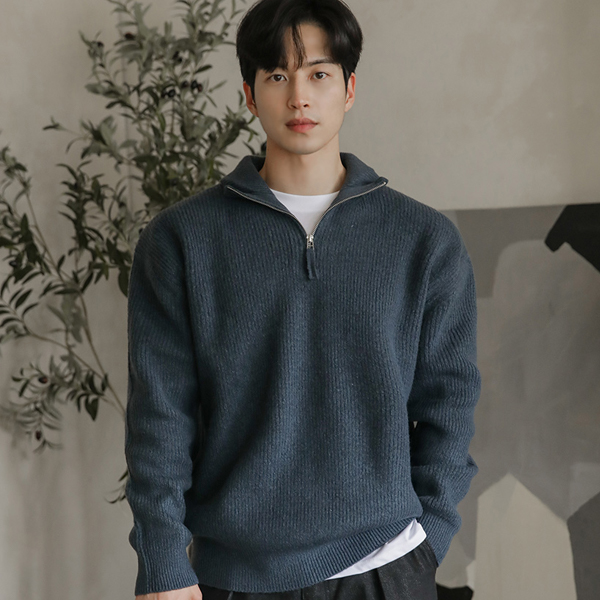 [HOMME] Thick Folding Harp Zip up Corduroy Knit