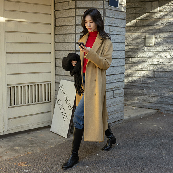 crown Maxi Long Belted Wool Coat