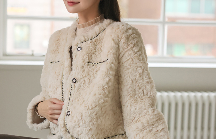 fluffy Fake Mink Fur twist Lining Jacket