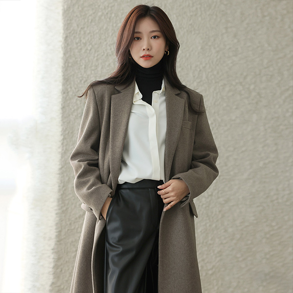 ODE Simple Straight fit Wool Long Coat