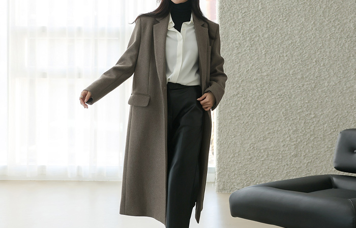 ODE Simple Straight fit Wool Long Coat