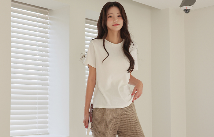 Daily Cotton Modal Short-sleeve T-shirt (napping lining)