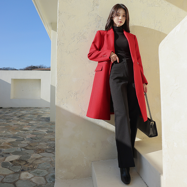 Official Chic Double Button Wool Coat (quilted lining)