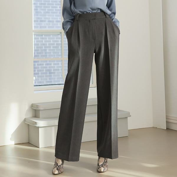 ODE Pintuck wide fit Wool Slacks