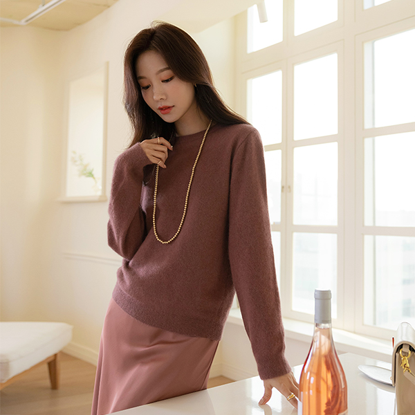 Special Color Cozy Daily Wool&raccoon Knit