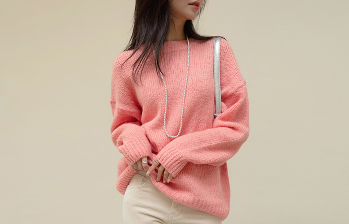 Color Pop Cozy loose fit Raund neck Knit