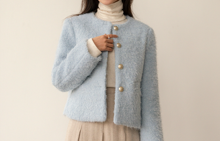 Lovely Color Antique-Buttons Soft Wool Jacket