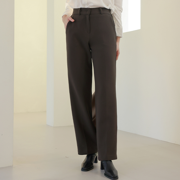 Back Banding Span Wide Wool Slacks(napping lining)