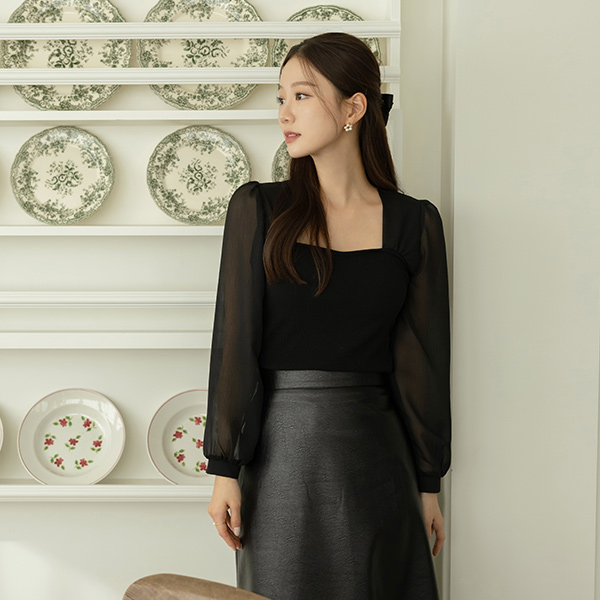 Holiday See-through Sleeves Corduroy Span T-shirt