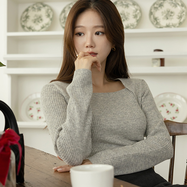 Square Neck Bolero Line Corduroy Knit