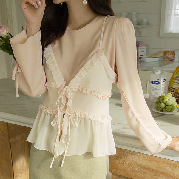 Romantic shasha Chiffon Ribbon Bustier