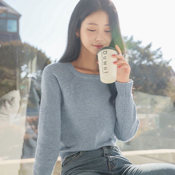 Daily Square Raund neck Ragran Knit