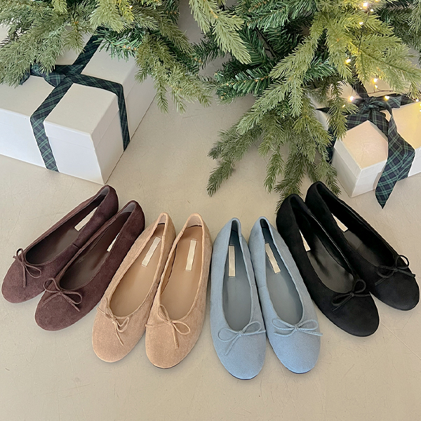 Cozy Suede Ribbon Flat shoes