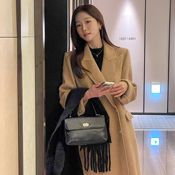 Gold Button Hand-Made Wool Coat