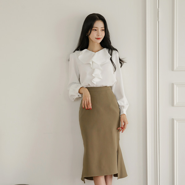 Double Slits Unbalance 훌 Midi Skirt(winter) Ⅲ