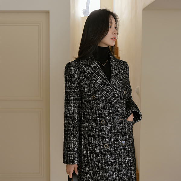 Official mix Tweed Wool Coat