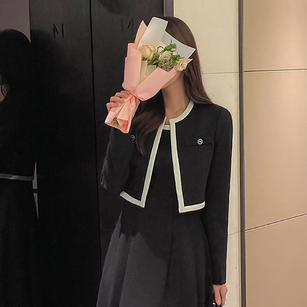 Coco Lining A-line Sleeveless shirts Dress&Jacket Two-piece