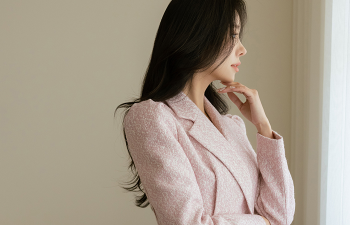 러빈 Tweed Peplum Line Set-up Jacket