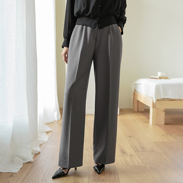 Comfortable Tension wide fit Stretchy-Waist Slacks