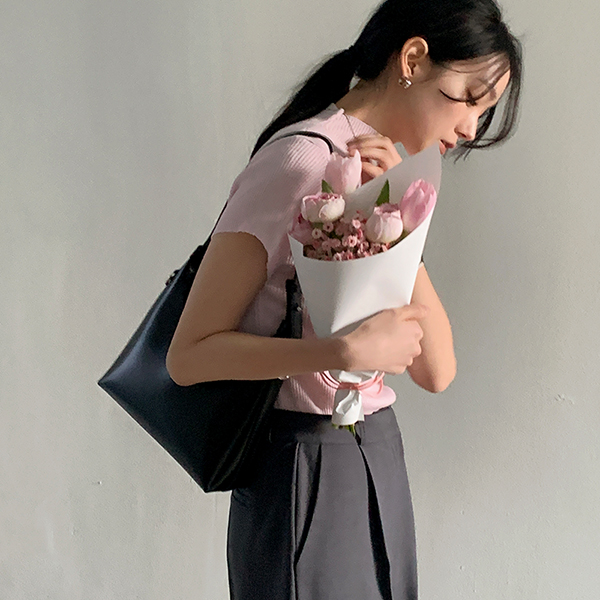 Every Day Half-Neck Corduroy Short-sleeve Knit