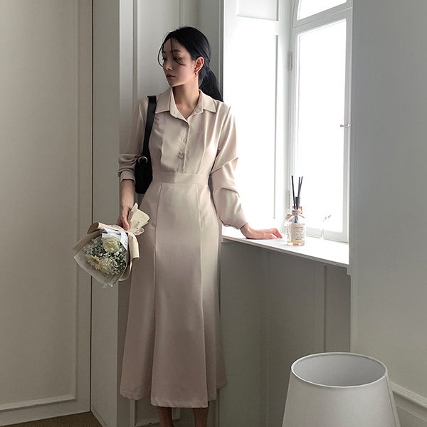 Soft Pretty fit Classic Shirt Long Dress