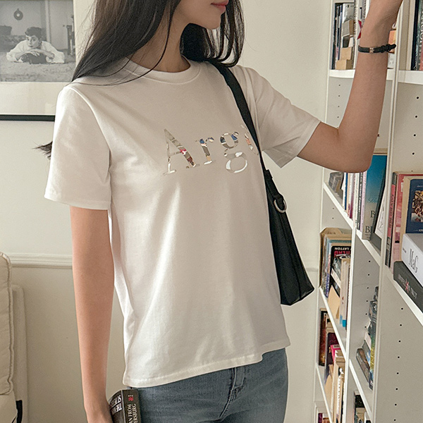 아르고 Lettering Cotton Modal Short-sleeve T-shirt