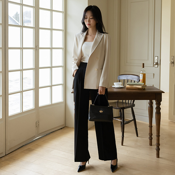 Elegance Side Zipper Wide Slacks (Spring)