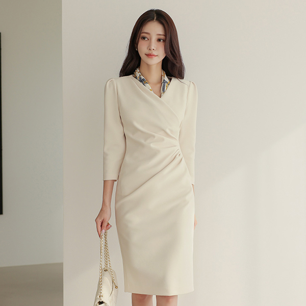 Shirring Span Wrab Dress(spring)