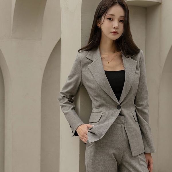 메가 Check One-Button Official Jacket