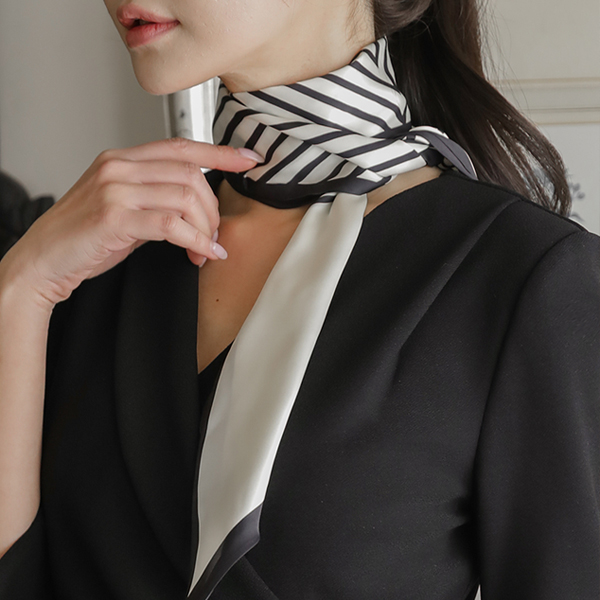 Modern Slim Stripe Diagonal Scarf