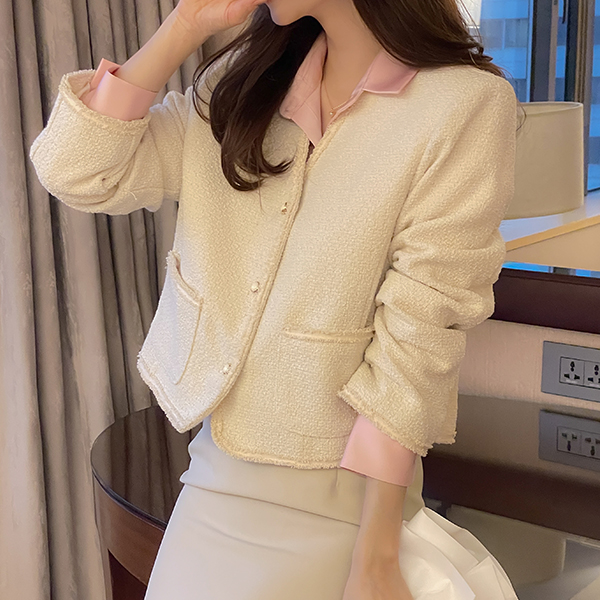 Fringe Line Point Spring Tweed Jacket